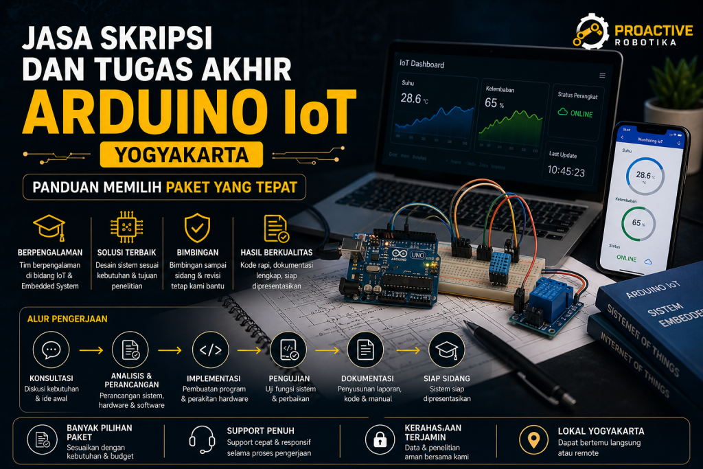 Jasa tugas akhir Arduino dan IoT untuk mahasiswa teknik elektro, mekatronika, dan automasi industri