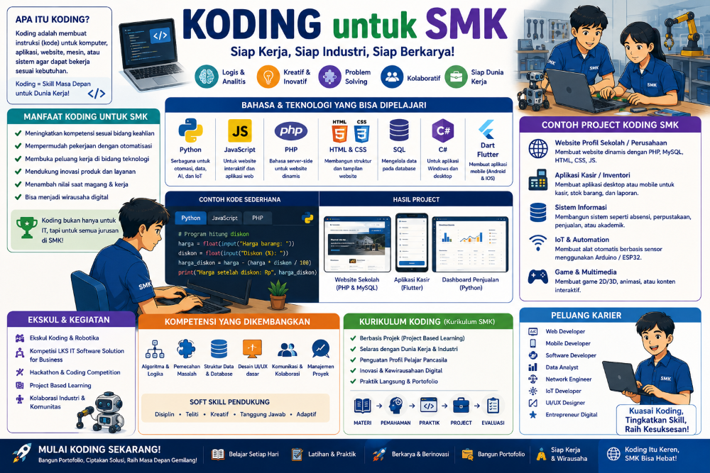 koding untuk siswa SMK