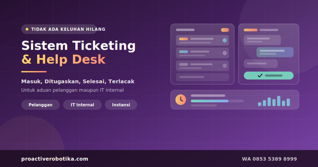 Sistem ticketing help desk dengan pelacakan tiket dari masuk sampai selesai