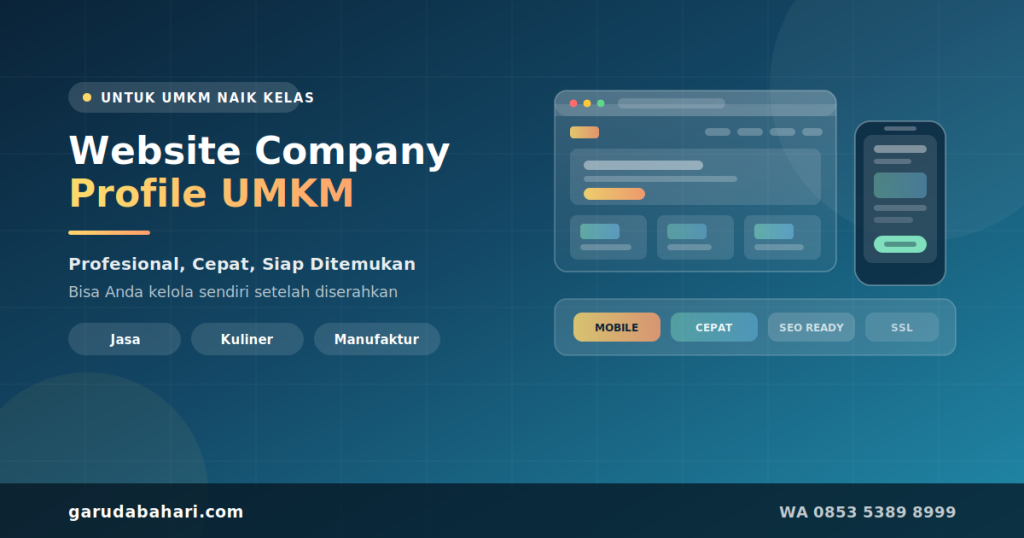 Website company profile UMKM yang tampil profesional di ponsel dan komputer